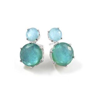 Ippolita sterling silver Wonderland 2-stone post drop earrings in Bluestar